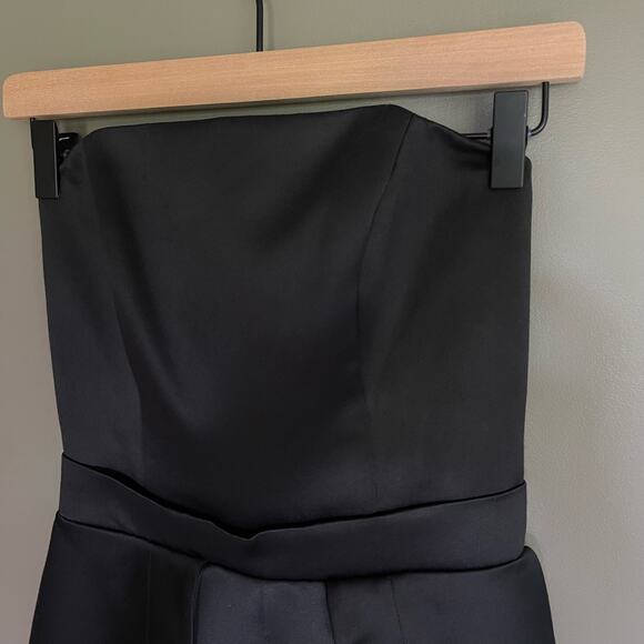 Camilla and Marc Gamer Jumpsuit Romper Sz 4 Black Satin Sleeveless Menswear Chic - Picture 10 of 16